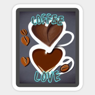 Coffee Love Blue Sticker